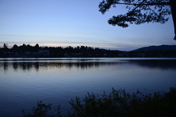 Town of Lake Placid across Mirror Lake Heather Telford